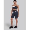 image:imageSunzel Womens Color Block Biker Shorts  9 High Waist Tummy Control Yoga Workout Stretchy Shorts for Gym Running AthleticAsh Blue