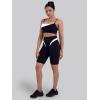 image:imageSunzel Womens Color Block Biker Shorts  9 High Waist Tummy Control Yoga Workout Stretchy Shorts for Gym Running AthleticBlack