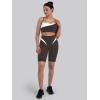 image:imageSunzel Womens Color Block Biker Shorts  9 High Waist Tummy Control Yoga Workout Stretchy Shorts for Gym Running AthleticSeal Brown