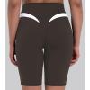 image:imageSunzel Womens Color Block Biker Shorts  9 High Waist Tummy Control Yoga Workout Stretchy Shorts for Gym Running AthleticSeal Brown