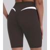 image:imageSunzel Womens Color Block Biker Shorts  9 High Waist Tummy Control Yoga Workout Stretchy Shorts for Gym Running AthleticSeal Brown