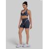 image:imageSunzel Womens Color Block Biker Shorts  High Waisted Tummy Control No Front Seam Squat Proof Yoga Workout ShortsAsh Blue