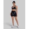 image:imageSunzel Womens Color Block Biker Shorts  High Waisted Tummy Control No Front Seam Squat Proof Yoga Workout ShortsBlack