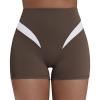 image:imageSunzel Colorblock Biker Shorts Women High Waist Tummy Control  Buttery Soft Squat Proof No Front Seam Workout Spandex ShortsSeal Brown