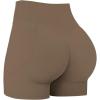 image:imageSunzel Hidden Butt Lifting Scrunch Biker Shorts 4No Front Seam High Waist Tummy Control Yoga Workout Gym Shorts with PocketsMocha