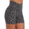 image:imageSunzel Sunlissia Hidden Butt Lifting Scrunch Biker Shorts Women Crossover High Waist Workout Shorts with Tummy ControlLeopard Charcoal Gray