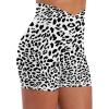 image:imageSunzel Sunlissia Hidden Butt Lifting Scrunch Biker Shorts Women Crossover High Waist Workout Shorts with Tummy ControlLeopard White