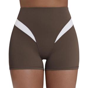 image:imageSunzel Colorblock Biker Shorts Women High Waist Tummy Control  Buttery Soft Squat Proof No Front Seam Workout Spandex ShortsSeal Brown