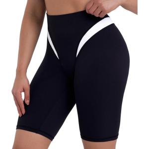 image:imageSunzel Womens Color Block Biker Shorts  9 High Waist Tummy Control Yoga Workout Stretchy Shorts for Gym Running AthleticBlack