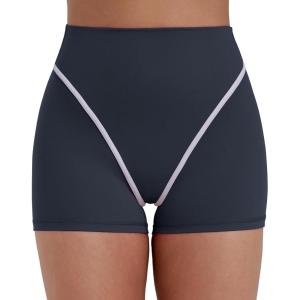 image:imageSunzel Womens Color Block Biker Shorts  High Waisted Tummy Control No Front Seam Squat Proof Yoga Workout ShortsAsh Blue