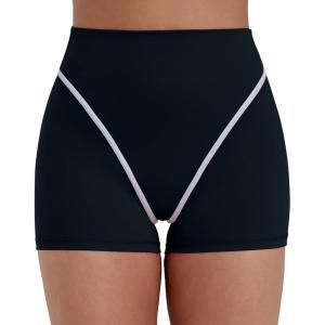image:imageSunzel Womens Color Block Biker Shorts  High Waisted Tummy Control No Front Seam Squat Proof Yoga Workout ShortsBlack