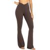image:imageSunzel Flare Leggings Crossover Yoga Pants with Tummy Control HighWaisted and Wide LegBrown