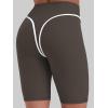 image:imageSunzel 9 Long Biker Shorts for Women High Waist Tummy Control No Front Seam Squat Proof Spandex Bike Workout Yoga Gym ShortSeal Brown