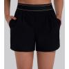 image:imageSunzel Dress Shorts for Women 4  High Waisted Wide Leg Casual Summer Athletic Elastic Waist Pleated Shorts with PocketsBlack