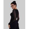 image:imageSunzel Mesh Bodysuits for Women Long Sleeve Sparkle Going Out Leotard Sheer Tops Rave Outfits Body Suit with Snap CrotchBlack