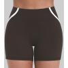 image:imageSunzel No Front Seam Biker Shorts for Women High Waisted Yoga Workout Gym Athletic Bike Running Shorts with Tummy ControlSeal Brown