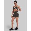 image:imageSunzel No Front Seam Biker Shorts for Women High Waisted Yoga Workout Gym Athletic Bike Running Shorts with Tummy ControlSeal Brown