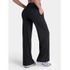 image:imageSunzel Wide Straight Leg Yoga Pants for Women High Waisted Comfy Loose Pants Lounge Casual Soft Trousers with PocketsBlack