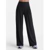 image:imageSunzel Wide Straight Leg Yoga Pants for Women High Waisted Comfy Loose Pants Lounge Casual Soft Trousers with PocketsBlack