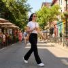 image:imageSunzel Womens Flare Yoga Pants with Drawstring High Waisted Bootcut Leggings for Pilates Lounge TravelBlack