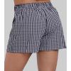 image:imageSunzel Womens Gingham Plaid Boxer Shorts 3  Elastic Waist Loose Fit Lounge Shorts Y2K Summer Beach Casual Bottoms 2026Black Plaid