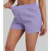 image:imageSunzel Womens Gingham Plaid Boxer Shorts 3  Elastic Waist Loose Fit Lounge Shorts Y2K Summer Beach Casual Bottoms 2026Purple Plaid