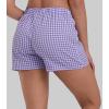image:imageSunzel Womens Gingham Plaid Boxer Shorts 3  Elastic Waist Loose Fit Lounge Shorts Y2K Summer Beach Casual Bottoms 2026Purple Plaid