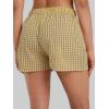 image:imageSunzel Womens Gingham Plaid Boxer Shorts 3  Elastic Waist Loose Fit Lounge Shorts Y2K Summer Beach Casual Bottoms 2026Yellow Plaid