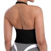 image:imageSunzel Womens Halter Tank Top with Builtin Bra Backless Sleeveless with Removable Pads Fitted Yoga Workout Going Out TopBlack