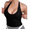 image:imageSunzel Womens Halter Tank Top with Builtin Bra Backless Sleeveless with Removable Pads Fitted Yoga Workout Going Out TopBlack