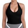 image:imageSunzel Womens Halter Tank Top with Builtin Bra Backless Sleeveless with Removable Pads Fitted Yoga Workout Going Out TopBlack