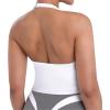 image:imageSunzel Womens Halter Tank Top with Builtin Bra Backless Sleeveless with Removable Pads Fitted Yoga Workout Going Out TopWhite