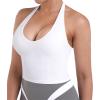image:imageSunzel Womens Halter Tank Top with Builtin Bra Backless Sleeveless with Removable Pads Fitted Yoga Workout Going Out TopWhite