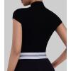 image:imageSunzel Womens High Neck Short Sleeve Top Buttery Soft Stretch Breathable Fitted Sleek Going Out Tops Casual Summer Basic TeeBlack