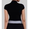 image:imageSunzel Womens High Neck Short Sleeve Top Buttery Soft Stretch Breathable Fitted Sleek Going Out Tops Casual Summer Basic TeeBlack