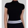 image:imageSunzel Womens High Neck Short Sleeve Top Buttery Soft Stretch Breathable Fitted Sleek Going Out Tops Casual Summer Basic TeeBlack