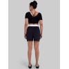 image:imageSunzel Womens Pleated Athletic Shorts with Pockets Elastic High Waist Flowy Wide Leg Workout Shorts for Yoga Running LoungeBlack