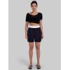 image:imageSunzel Womens Pleated Athletic Shorts with Pockets Elastic High Waist Flowy Wide Leg Workout Shorts for Yoga Running LoungeBlack