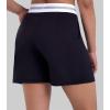 image:imageSunzel Womens Pleated Athletic Shorts with Pockets Elastic High Waist Flowy Wide Leg Workout Shorts for Yoga Running LoungeBlack