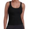 image:imageSunzel Womens Ribbed Racerback Tank Top Fitted Sleeveless Thin Strap Basic Top Soft Stretch Lyocell Blend ShirtBlack