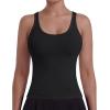 image:imageSunzel Womens Ribbed Racerback Tank Top Fitted Sleeveless Thin Strap Basic Top Soft Stretch Lyocell Blend ShirtBlack