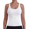 image:imageSunzel Womens Ribbed Racerback Tank Top Fitted Sleeveless Thin Strap Basic Top Soft Stretch Lyocell Blend ShirtWhite