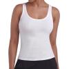 image:imageSunzel Womens Ribbed Racerback Tank Top Fitted Sleeveless Thin Strap Basic Top Soft Stretch Lyocell Blend ShirtWhite