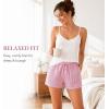 image:imageSunzel Womens Sleep Shorts Striped Pajama Boxer Lounge Shorts with Elastic Waist Drawstring 25 InseamBlack