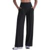 image:imageSunzel Wide Straight Leg Yoga Pants for Women High Waisted Comfy Loose Pants Lounge Casual Soft Trousers with PocketsBlack