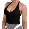 image:imageSunzel Womens Halter Tank Top with Builtin Bra Backless Sleeveless with Removable Pads Fitted Yoga Workout Going Out TopBlack