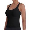 image:imageSunzel Womens Ribbed Racerback Tank Top Fitted Sleeveless Thin Strap Basic Top Soft Stretch Lyocell Blend ShirtBlack