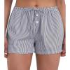 image:imageSunzel Womens Sleep Shorts Striped Pajama Boxer Lounge Shorts with Elastic Waist Drawstring 25 InseamBlack