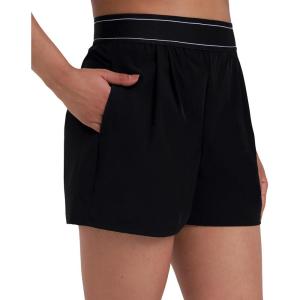 image:imageSunzel Dress Shorts for Women 4  High Waisted Wide Leg Casual Summer Athletic Elastic Waist Pleated Shorts with PocketsBlack