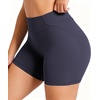 image:imageSunzel 5 No Front Seam High Waisted Tummy Control Biker Shorts Women  3D Contour Seams Lift Hips Buttery Soft FourWay Stretch Breathable Squat Proof Opaque No Ride Up Yoga Workout GymAsh Blue